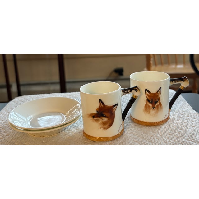 Victorian Early 20th Century Royal Doulton “Reynard the Fox” Cups & Saucers, Engish Sporting Ware - a Pair For Sale - Image 3 of 5