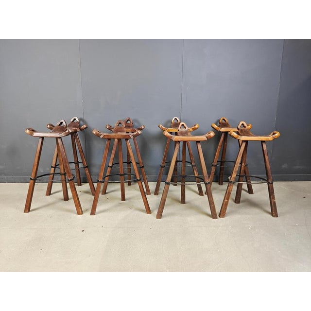 Mid-Century Brutalist Bar Stools, 1960s, Set of 8 For Sale - Image 13 of 15