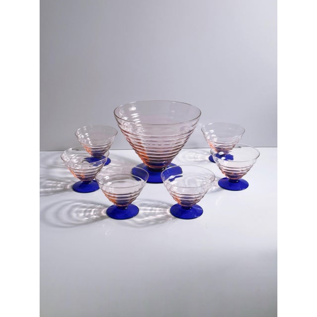 Italian Art Deco Dessert Bowls / Coupes from Empoli, 1940s, Set of 7 For Sale - Image 7 of 7