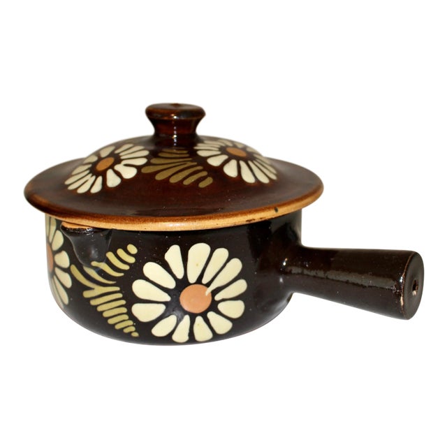 Vintage Stoneware Cheese Fondue Cassoulet For Sale