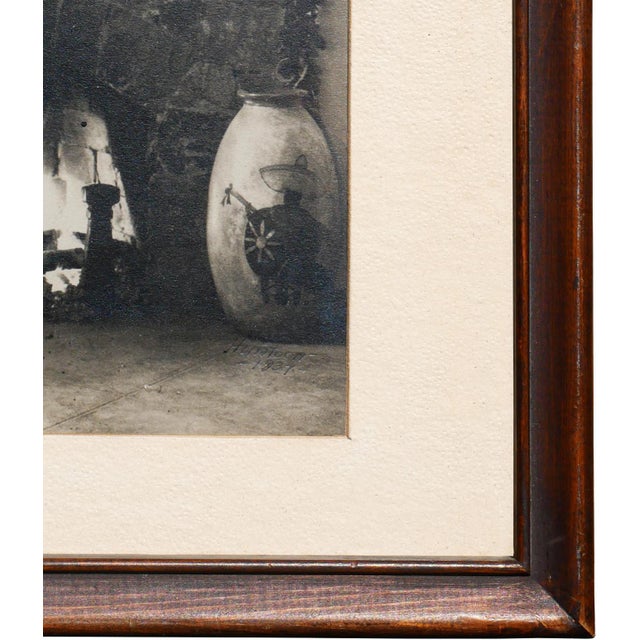 Black Early Black and White Still Life Photograph of an Interior Fireplace Hearth, 1937 For Sale - Image 8 of 11