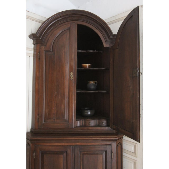 18th Century French Walnut Corner Cupboard For Sale - Image 3 of 18