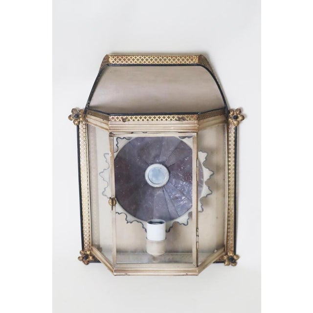 Hollywood Regency Wall Lantern, France, 1960s For Sale - Image 13 of 18