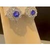3.6 Ct Round Tanzanite & 3.6 Ct Rose Cut Diamond Post Earrings in 18 Karat Gold For Sale - Image 16 of 18