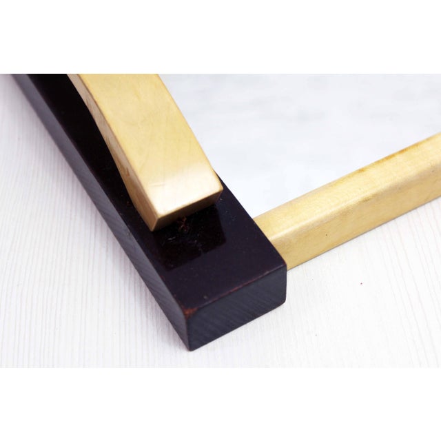 Brown Art Deco Mirrored Tray with Glass Ramekins, 1930s, Set of 7 For Sale - Image 8 of 11