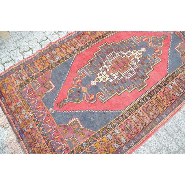 Tribal Vintage Nomadic Area Rug For Sale - Image 3 of 11