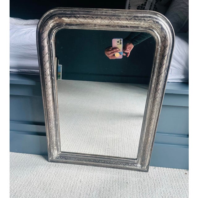 Antique Louis Philippe Silver Mirror For Sale - Image 4 of 5