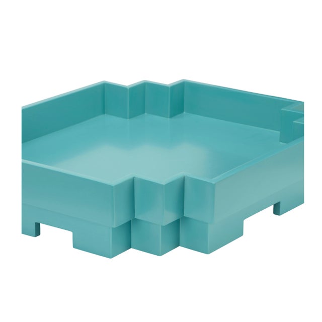 Wildwood Japandi Tray in Aquamarine For Sale - Image 4 of 4