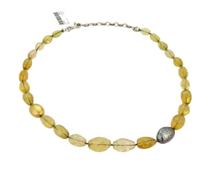 Gurhan 240ct Yellow Beryl Sterling & 24k Gold Necklace