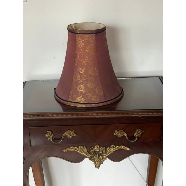 1970s Fortuny Style Gold Brocade Floral Textile Lamp Shade 10” For Sale - Image 4 of 4