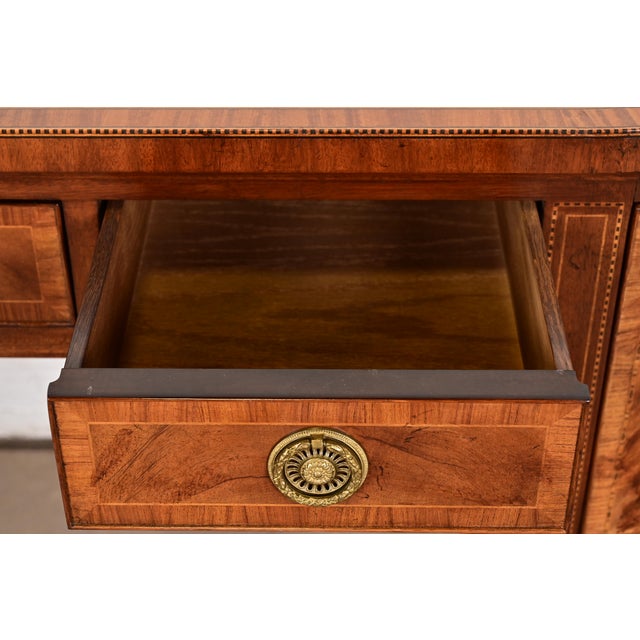 Brown Baker Furniture Stately Homes Sheraton Bow Front Inlaid Mahogany Sideboard For Sale - Image 8 of 15