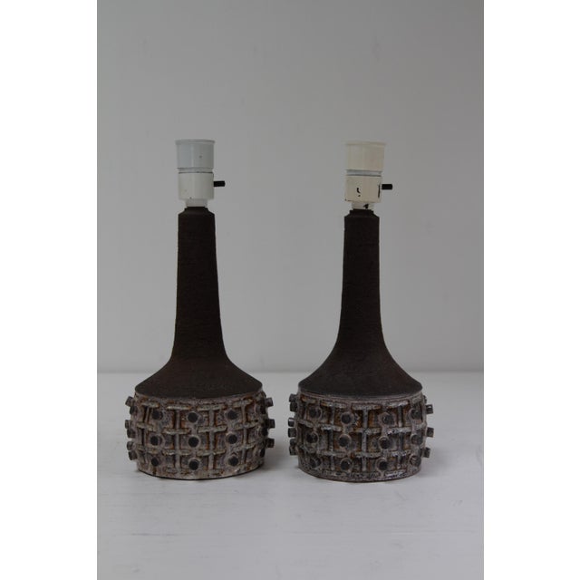 Danish Modern Ceramic Table Lamps by Jette Hellerøe for Axella, 1960s, Set of 2 For Sale - Image 12 of 18