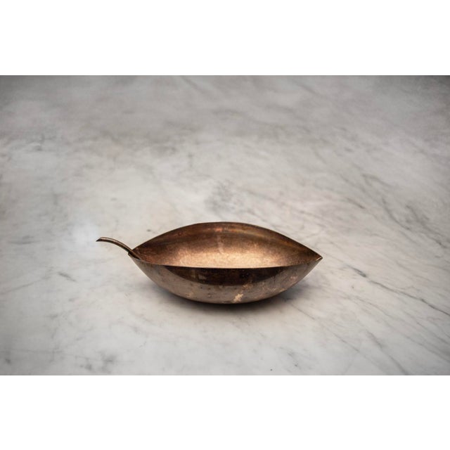 1950s Silver-Plated Gallia Leaf Pocket Emptier by Lino Sabattini for Christofle, France, 1950s For Sale - Image 5 of 5