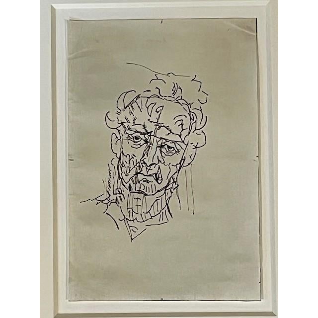 Pair of Framed Pen and Ink Drawing For Sale In New York - Image 6 of 11