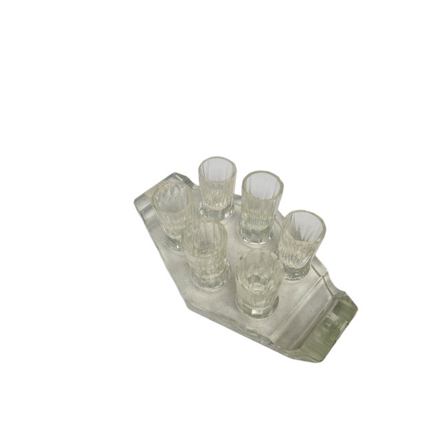 1950s Art Deco Vodka Shot Glasses from Hortensja Glassworks, Poland, 1950s, Set of 7 For Sale - Image 5 of 18