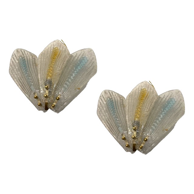 Murano Glass Sconces, 1970s, Set of 2 For Sale