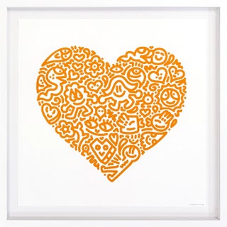 Mr Doodle, Pop Heart - Bird Joy (Framed Hand Signed Screen Print) For Sale