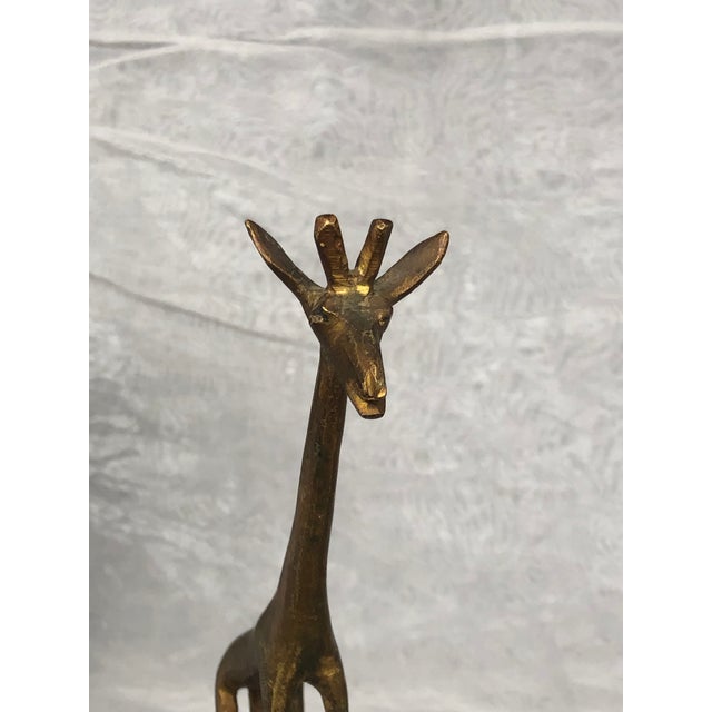 Vintage African Bronze Giraffe Sculpture Chairish