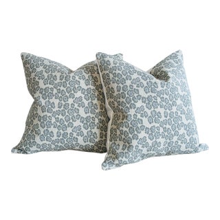 Cowtan and Tout Panther Celeste Pillows - Set of 2 For Sale