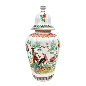 Very Large Vintage Kutani Bird Ginger Jar