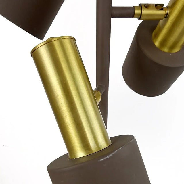 Mid-Century Modern Adjustable Floor Lamp in Brass and Brown from Raak For Sale - Image 4 of 9