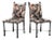 Giacometti Style Patinated Black Metal Chairs, Pr For Sale