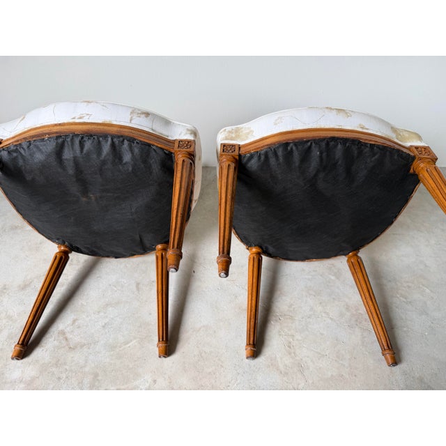 Vintage French Louis XVI Style Cane Back Dining Chairs – A Pair For Sale - Image 12 of 12
