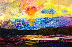 Patrick Archer, Pop Art Modernist Mixed Media Vibrant Day Glo Collage Painting Patrick Archer, 2006