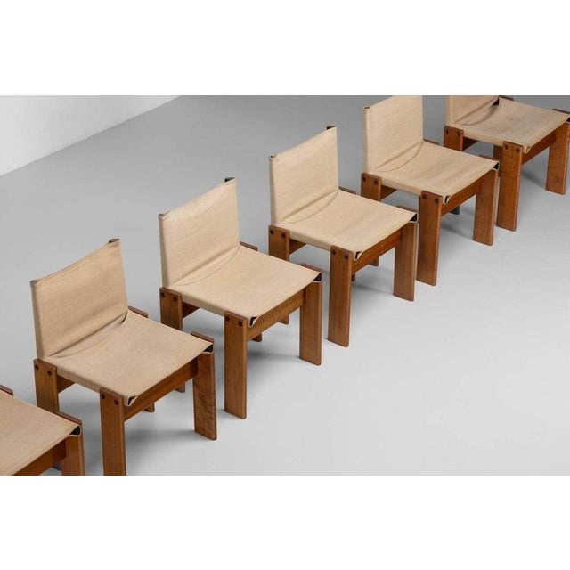 Monk Chairs in Canvas by Afra and Tobia Scarpa for Molteni, Italy, 1974, Set of 6 For Sale - Image 17 of 18