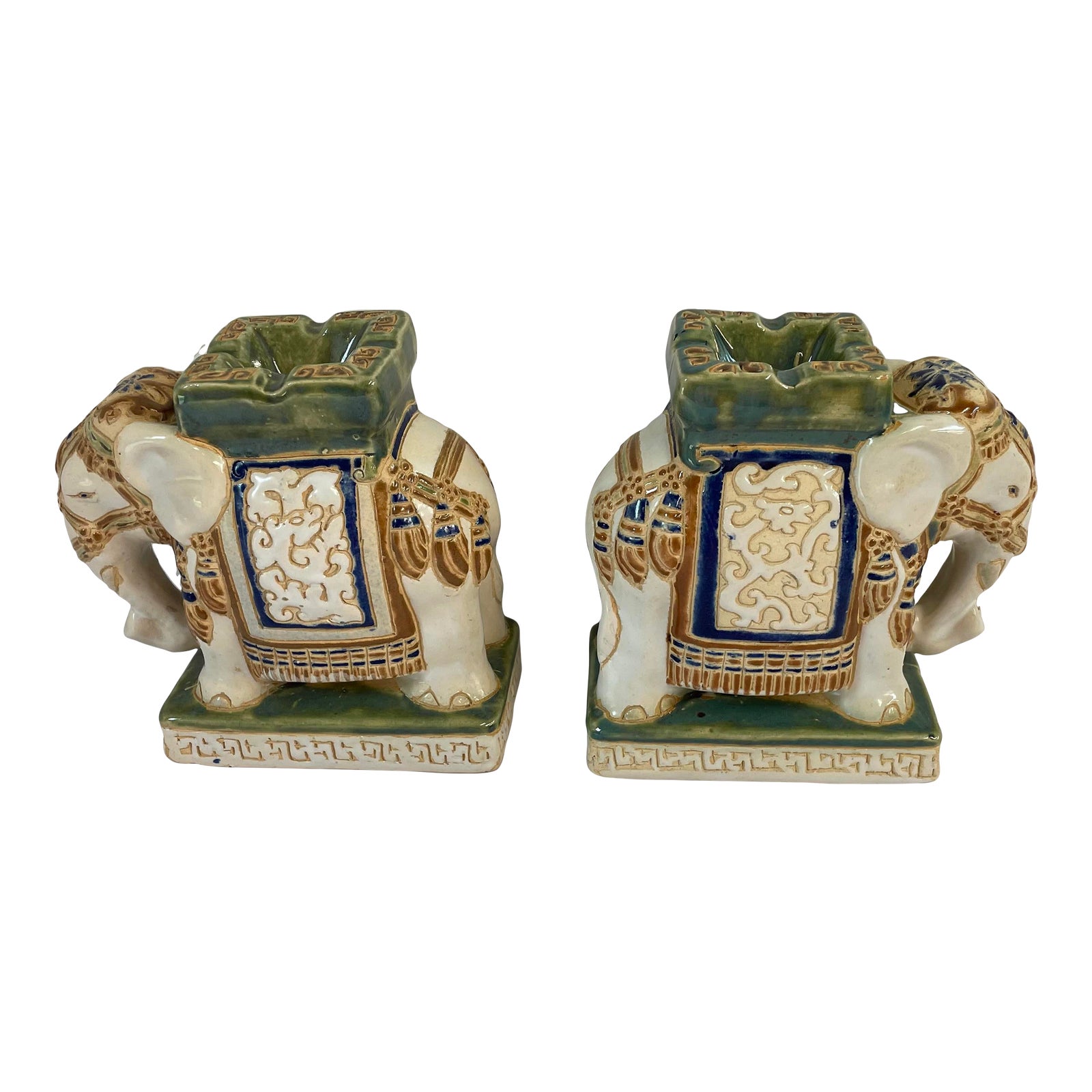 Vintage Ceramic Elephant Bookends a Pair Chairish