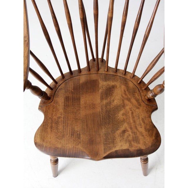 Antique American Windsor Brace Back Armchair For Sale - Image 4 of 13