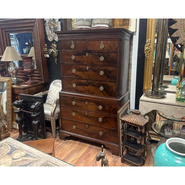 An 18th Century English chest upon chest with 8 drawers, made circa 1790.