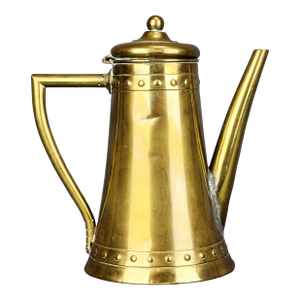 1900's Art Nouveau German Kallmeyer & Harjes Metallwarenfabrik Solid Brass Coffee Pot