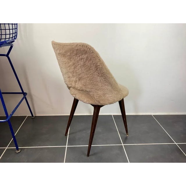 Beige Barrel Chair with Compass Feet, 1960s For Sale - Image 10 of 13