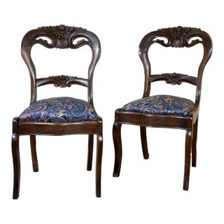 A Pair of Stunning 19th Century Balloon Back Side Chairs For Sale