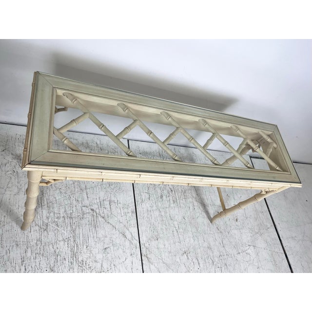 Vintage Faux Bamboo Chinese Chippendale Console Table For Sale In Tampa - Image 6 of 9