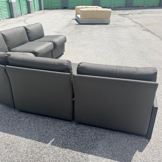 Black Postmodern Black on Black Modular Sectional Sofa - 5 Pieces For Sale - Image 8 of 12