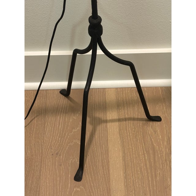 Antique Early 20th Century American Wrought Iron Bridge Arm Floor Lamp For Sale - Image 15 of 18