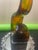 Glass MCM Murano Style Amber Green 15” Glass Swirl Sculpture Hand Blown Ribbon Glass Figurine For Sale - Image 7 of 11