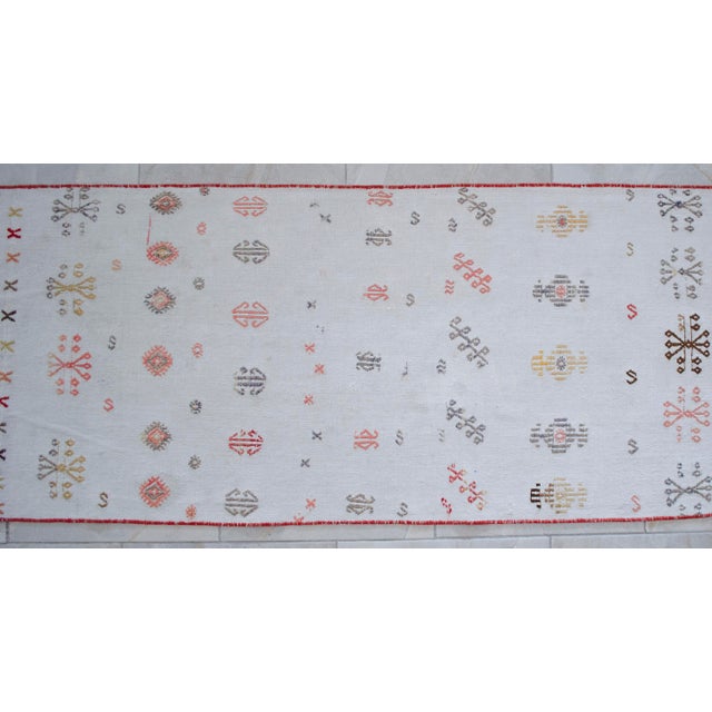1950s Vintage Hand Woven Kilim Runner Rug Flat Weave Cotton Stair Runner - 2'2 X 22'6" For Sale - Image 12 of 15