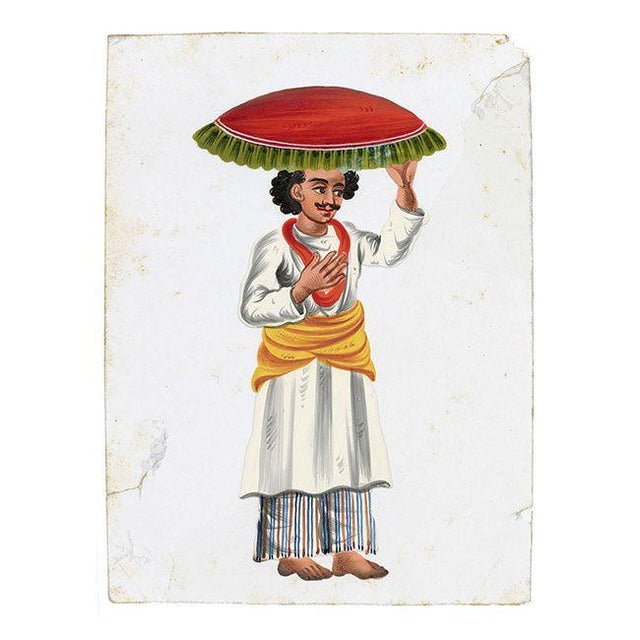 Indian Company School Artist, Figures, Mica & Gouache Paintings, Set of 8 For Sale - Image 5 of 10