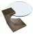 Modern Greg Sheres Style Bronze Lamp Table with Oval Glass Top For Sale