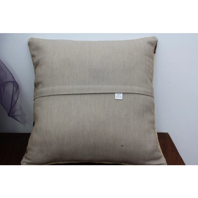 Textile Turkish Vintage Rug Decorative Pillow Cover For Sale - Image 7 of 8