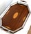 Here is an octagon shaped rectangular tray with inlaid shell and fan motifs upon silver mountings with silver rails and...
