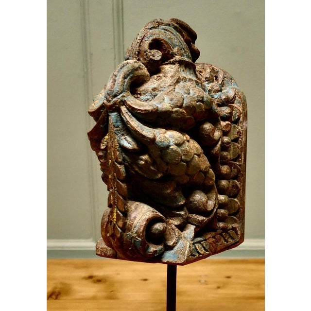 Architectural Carved Wood Mounted Sculpture For Sale - Image 5 of 8
