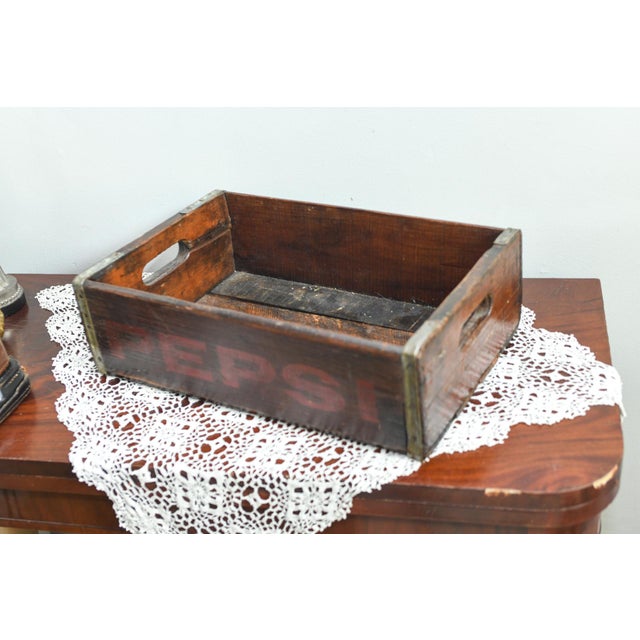 Wood Vintage Pepsi Crate Dayton Ohio, Refinished Wooden Soda Crate, Antique Pepsi Advertising Box, Rustic Storage Decor For Sale - Image 7 of 7