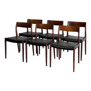 In Style of J.l. Møller Rosewood Dining Chairs Set of 6 Manufactured in Denmark Mid-Century Modern 1960s For Sale