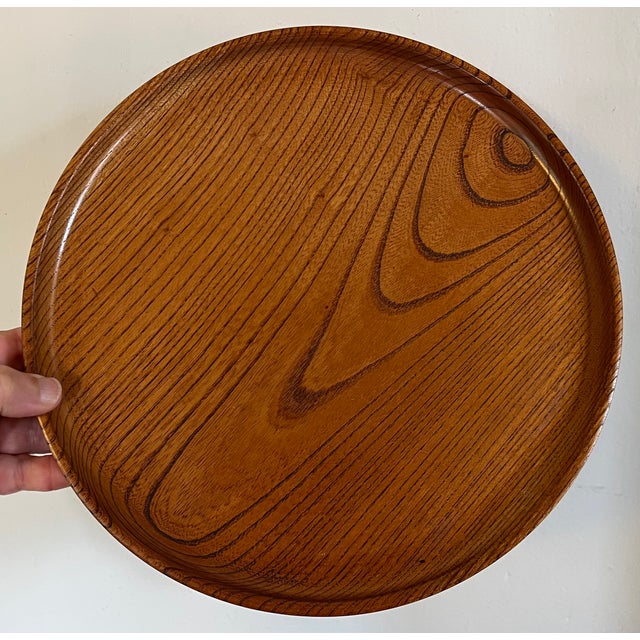 Early 20th Century Japanese Turned Wood Round Tray For Sale - Image 4 of 11