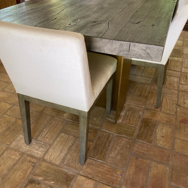 Restoration Hardware Beam Rectangular Dining Table Morgan White Dining Chairs Set Chairish