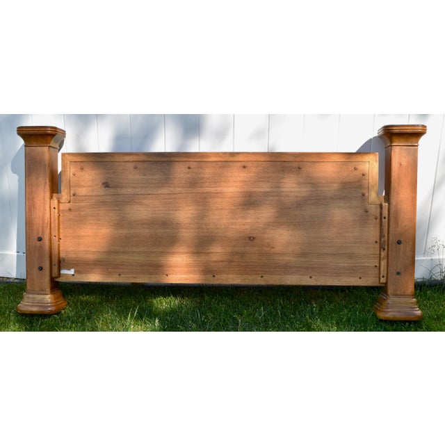 Vtg. Queen Size Wood Tuscan Style Complete Bed W/Rails For Sale - Image 13 of 17